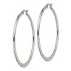 Diamond2Deal Stainless Steel Polished and Textured 50mm Diameter Hoop Earrings