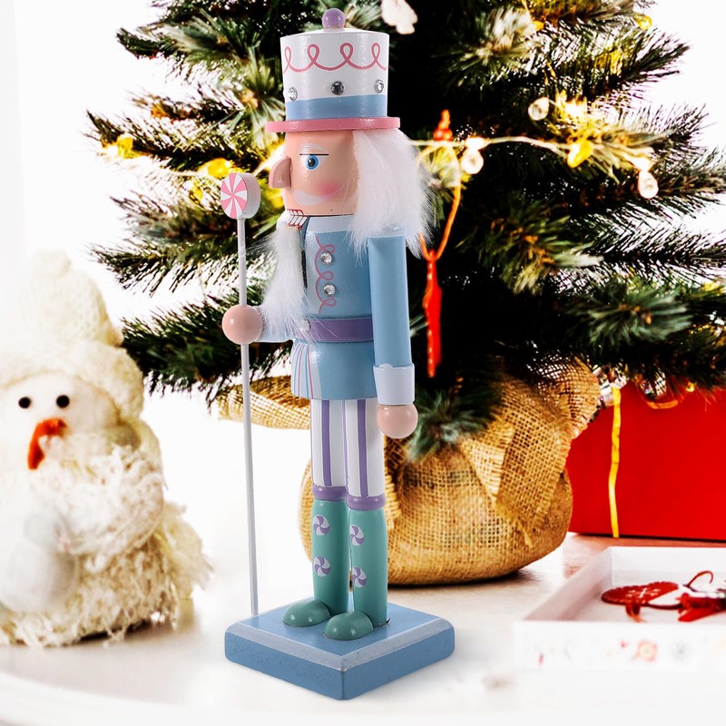 Gatuida Nutcracker Christmas Decorations: 25cm Wooden Nutcracker Soldier Traditional Xmas