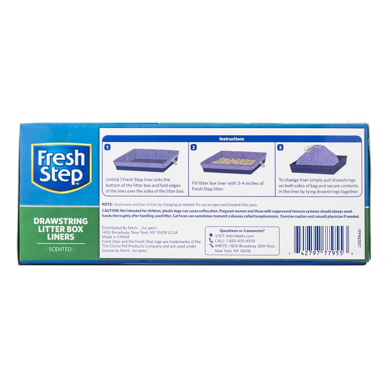 Fresh Step Drawstring Cat Litter Box Liners, Scented, Jumbo Size,