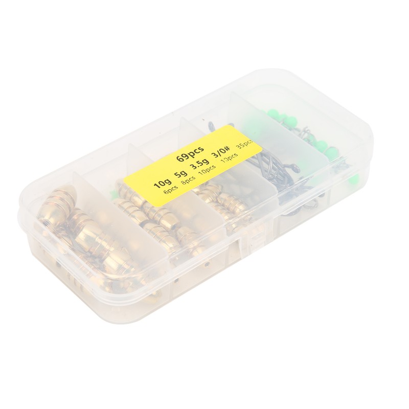 Fishing Accessories Kit Fish Gears with Threaded Bullet Weights Crank