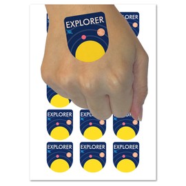 Explorer Space Solar System Science Temporary Tattoo Water Resistant Fake Body Art Set Collection - 54 1" Tattoos (1 Sheet)
