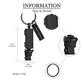 Imrsanl Truck Urn Keychain for Ashes for Men Cremation Jewelry Urn Necklace Pendant Key Ring for Human for Ashes, Stainless Steel, No Gemstone