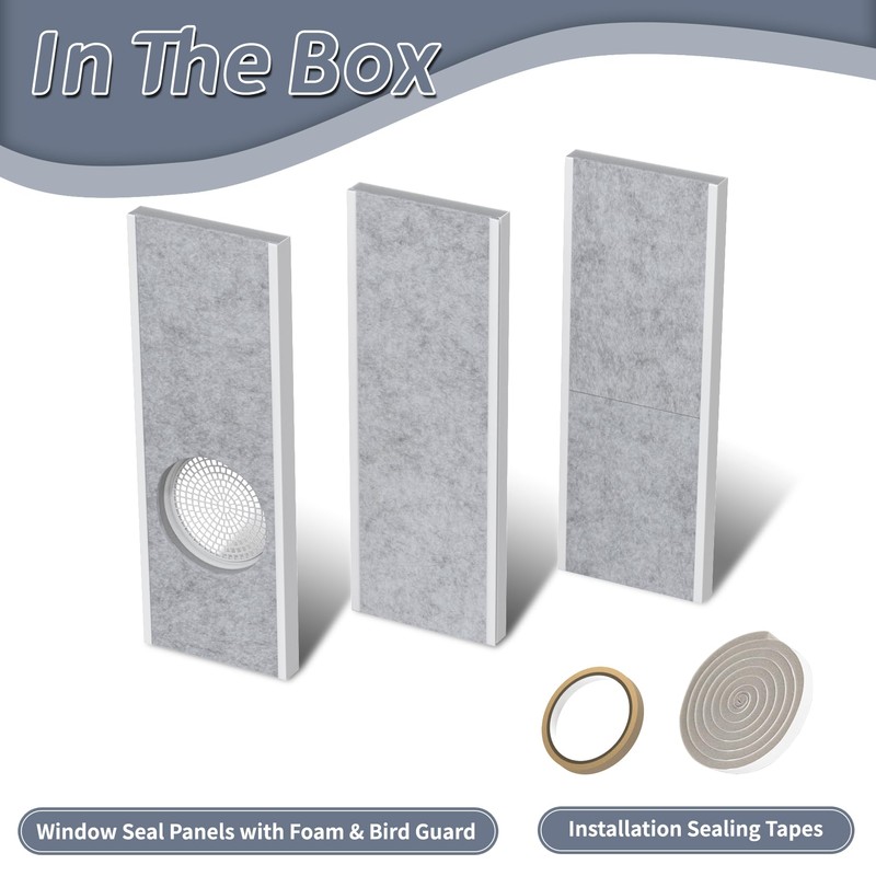 Flamorrow Portable Air Conditioner Window Seal Kit with Insulation Foam
