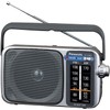 RF2400D Portable AM/FM Radio Silver + 4X AA Batteries with