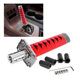 KVAEY Samurai Sword Shift Knob, Automotive Katana Manual Transmission Gear Shift Handle, Universal Aluminum Alloy Stick Shift Knob for Most Manual Vehicles, Car Accessories (Red)