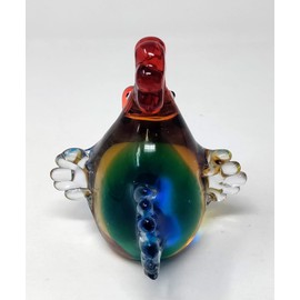 JRose Collections Coloured Glass Cockerel Ornament Home Decoration hand Blown Art 12cm High JR1494
