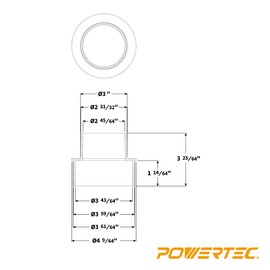 POWERTEC POWERTEC 70475 4-Inch to 3-Inch Reducer and 4 Inch Dust Control Flex Cuff with Steel Hose Clamps, Hose Connector Rubber Cuff Coupler for Woodworking Dust Collection Fittings Accessories