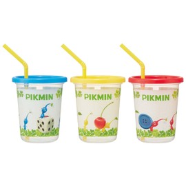 Skater SIH3ST-A Tumbler with Straw, 3 Pieces, 11.8 fl oz (320 ml), Pikmin, Made in Japan