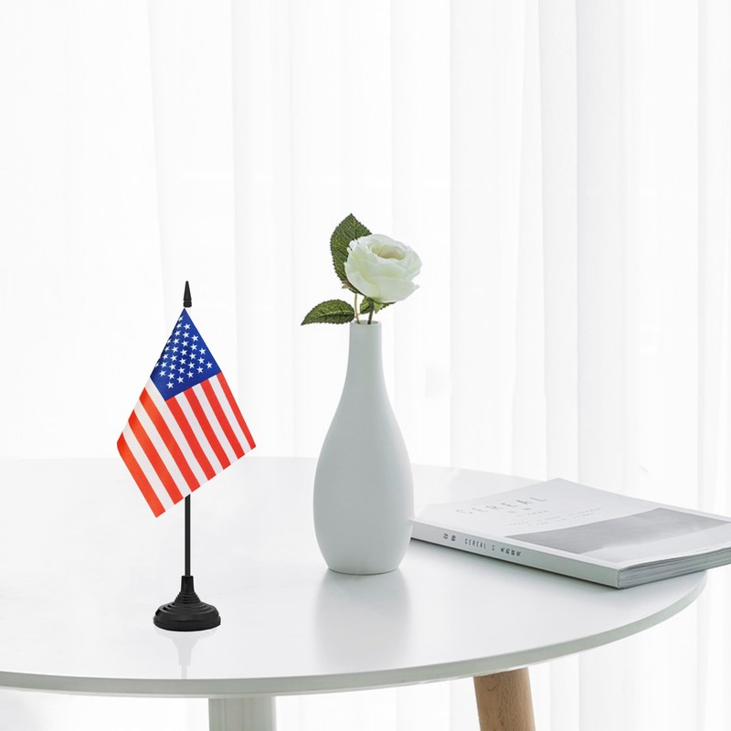 12 Pack USA Desk Flag Set, American Table Office Flag,