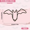 15pcs Paper Clips and Binder Clips, Bat-Shaped Clips, Black Metal