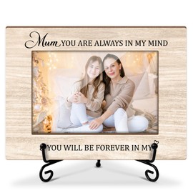 Mom Picture Frame Memorial Picture Frame - Mum Always On My Mind Forever In My Heart, 4x6 Wooden Frame with Stand, Bereavement Gifts for Loss of a Loved One, Home Office Desk Shelf Decorations -33