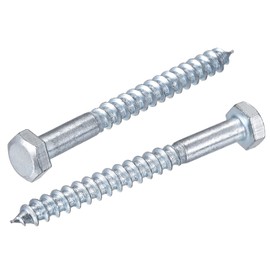 sourcing map Hex Lag Screws, M8 x 90mm Carbon Steel Zinc Plated Half Thread Self-Tapping Bolts for Wood Screw 15Pcs