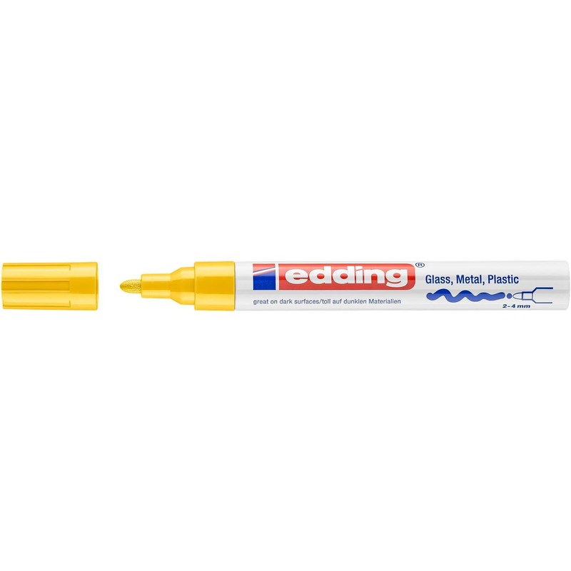 Edding gloss lacquer, bullet tip, broad marker. yellow