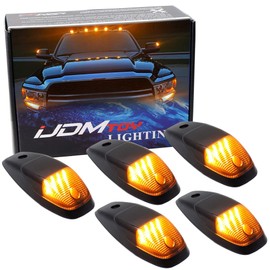 iJDMTOY Black-Out Smoked Lens Amber Yellow Full LED Clearance Cab Roof Light Kit Compatible With Dodge 2019-up RAM 1500 2500 3500, Also Universal Fit For Other Trucks