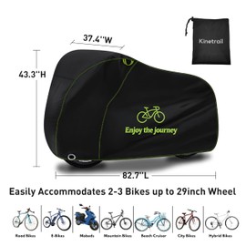 Bike Cover for 1 Bike Waterproof Outdoor, Ebike Cover Rain Sun UV Dust Wind Proof, Bicycle Covers Outdoor Storage with Lock Hole for Electric Bike Mountain Road Bikes