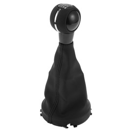 TUCKBOLD 6 Speed Manual Gear Shifter Knob with Cover for Mini Cooper F55 F56 | Gearbox Stick Shifter Lever Knob Black White Plastic Faux Leather 1 Pcs