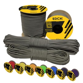 EdcX 3 mm Nylon Paracord 425 (15, 30, 50 and 100 m) - 3 mm Type II, 100% Nylon Rope, 3 Beach Rope, 3 mm Nylon Rope in Many Colours (Dark Grey, 15 m)
