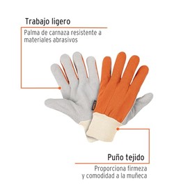 Truper GU-265, Guantes carnaza y loneta, uso ligero