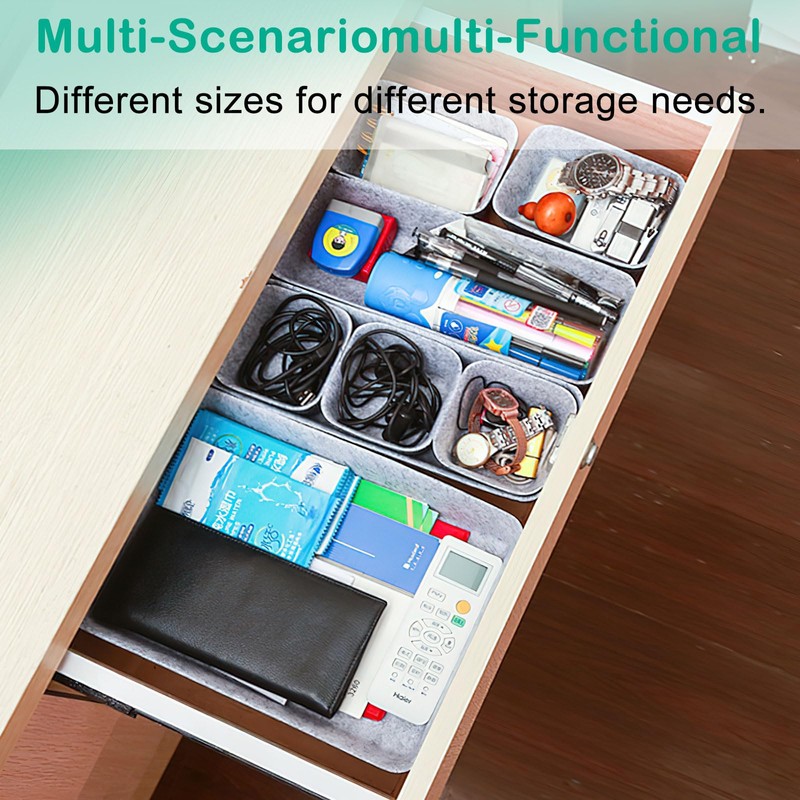 Pack of 8 Drawer Organiser System Felt Organiser, Stackable Felt