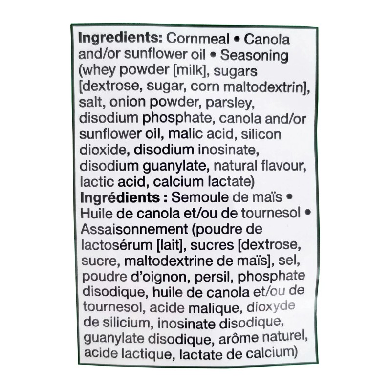 Compliments Sour Cream & Onion Flavoured Rings, 265g/9 oz. Bag