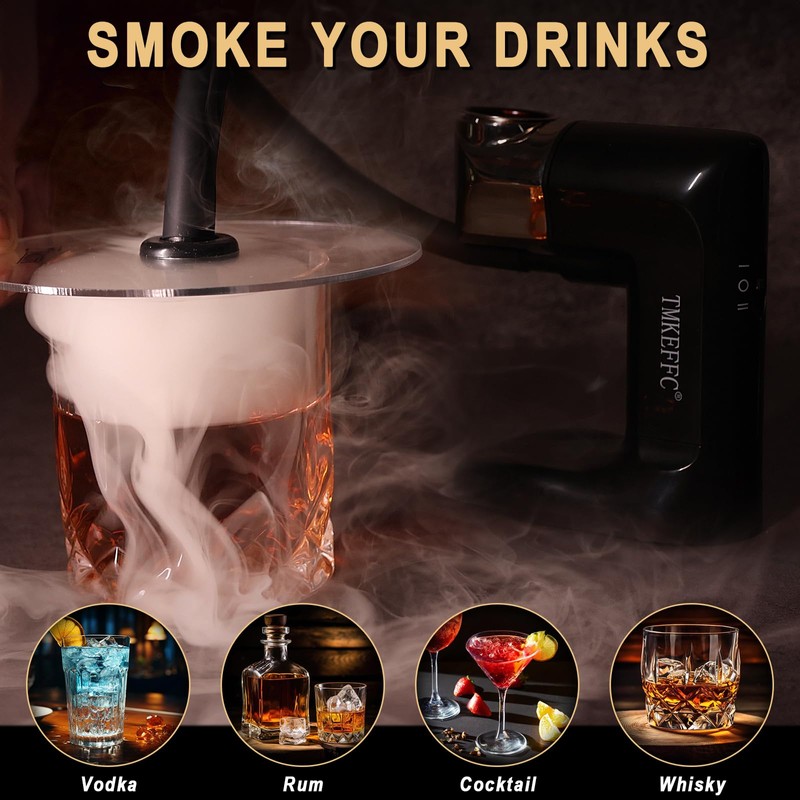 TMKEFFC Smoking Gun Food Cocktail Wet Smoke Generator Indoor Portable