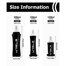 WRELS 2x 150ml Soft Flask Running Water Bottles,TPU BPA Free Collapsible Lightweight Soft Water Bottle for Running Vest,Portable Running Essentials for Outdoors