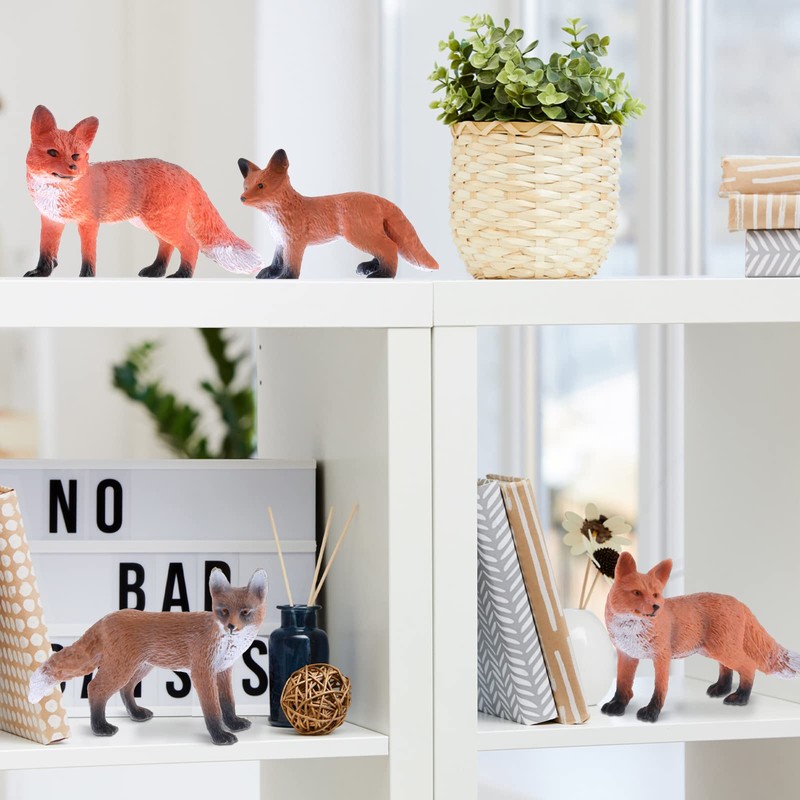 Zomiboo 16-Piece Set Fox Toy Figures Red Fox Figures PVC
