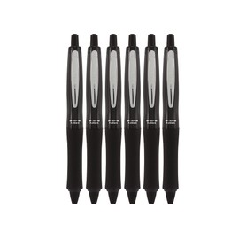PILOT Dr. Grip FullBlack Refillable & Retractable Ballpoint Pen, Medium Point, Black Ink, 6 PACK