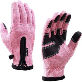 B-Forest Winter Gloves Warm Running Gloves for Men and Women, Touchscreen Gloves for Cool Weather for Hiking, Driving, Cycling (Pink, XL)