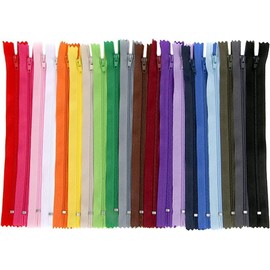 20 Pcs Colorful 12 Inch Nylon Coil Zippers Colorful Craft Zippers Sewing Zippers for Making Bags Pouches, Fasteners, Zippers, Notions