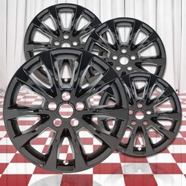 Brighter Design Gloss Black 17in Wheel Skin Overlays for Ford Fusion SE 2016-17