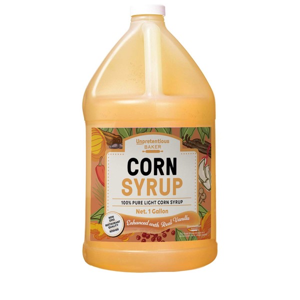 Corn Syrup, 1 Gallon Jug, by Unpretentious Baker, Light Syrup with Real Vanilla, Gluten Free, Natural, Sugar Substitute, Jug with Twist Off Cap
