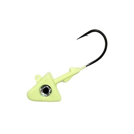 3oz Shad Jig Heads with Mustad 32786 Hooks, Size 8/0, 6 Packs Glow Finish Rigged, for Saltwater & Freshwater Fishing, Includes Resealable Bags, Ideal for Bass, Walleye, Redfish & Inshore Game Fish
