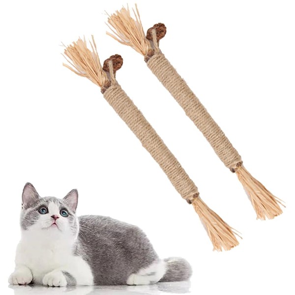 Fc'Noqgn 2 Catnip Sticks, Cat Sticks, Matatabi Kausticks, Interaktives Katzenspielzeug,