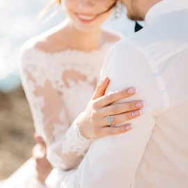 Engagement Rings CZ Promise Rings for Her Wedding Moissanite Rings for Women Size 5-8 (Size 8)