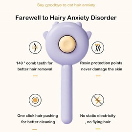 Magic Self-Cleaning Grooming and Massage Brush for Long & Short Pet Hair - For Cats & Dogs (Green)