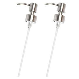2 Pcs Pump Dispenser,Liquid Soap And Lotion Dispenser Pump Replacement,Stainless Steel Soap Dispenser Pump for Standard 28/400 (26 mm - 28mm) Neck Size for Kitchen Bathroom (Silver)