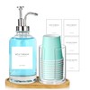 Ezebesta 17OZ Mouthwash Clear Glass Pump Dispenser with Disposable Mouthwash
