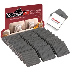 Yelanon Non Slip Furniture Pads-24 pcs 2" Furniture Grippers, Non Skid for Furniture Legs,Self Adhesive Rubber Feet Furniture Feet,Anti Slide Hardwood Floors Protectors for Keep Couch Stoppers