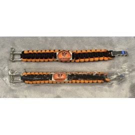 Unbranded Cincinnati Bengals Paracord Survival Bracelet 9 Inch With Sturdy Alloy Closure