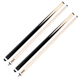 OKKO Pool Billiard House Bar Short Cue Sticks 48”, Glue-On 13 mm Tip, No Wrap, Pack of 2 (~17-18 oz)