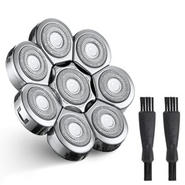 8D Elektrisch Rasierkopf, 8 Köpfe Ersatzklingenkopf für Glatzen Rasierer Herren Elektrisch, Nass- und Trocken-Scherköpfe Universeller Elektrische Rasierklingen Rasierköpfe Ersatzklinge für Glatze