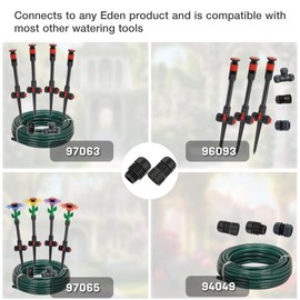 Eden 99912EDAMZ 99912 9-Piece 5/8 – 3/4 in. Threads Garden Hose Repair Kit, Black