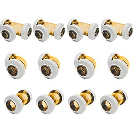 Vigolix Push Fit Fittings 3/4" inch - Plastic Quick Connect 4Couplers, 4Elbows, 4Tees & Disconnect Clip - Fits PEX, Copper, CPVC, PE-RT Pipes - Easy No Tools Installation for Plumbing [12 Pack]