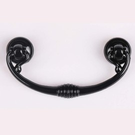 MuDuJia 10-Pack 2 1/2" Glossy Black Bail Drawer Pull Drop Swing Dresser Handles Pendant Cabinet Knob Hardware 64 mm 2.5" Centers (10)