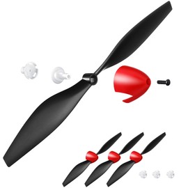 Riakrum 3 Sets Spare Rc Plane Propellers Rc Airplane Carbon Fiber Nose Cone Compatible with Tr-p51 Rc Plane 4 Channel Remote Control Airplane with Propeller Savers and Adapters