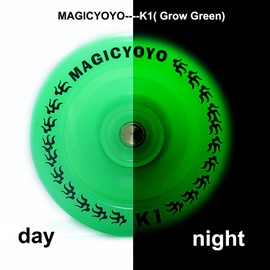 MAGICYOYO Glowing Yoyo Responsive Yoyos for Kids, Yo-yo Glow in The Dark for Beginners, Professional Yo-yos for Adult, Magic Yoyo K1-Plus with Yo Yo Glove+ Bag+ Strings+ Hubstacks, Green