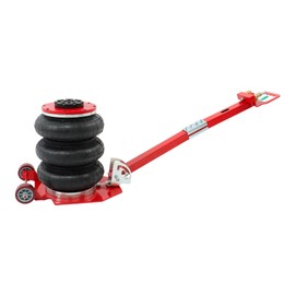 GXYWADY 17.7 Inch Triple Bag Air Jack 3 Ton/6600 lbs Long Handle Pneumatic Jack for Car SUV Lifting Red with Adjustable Long Handles