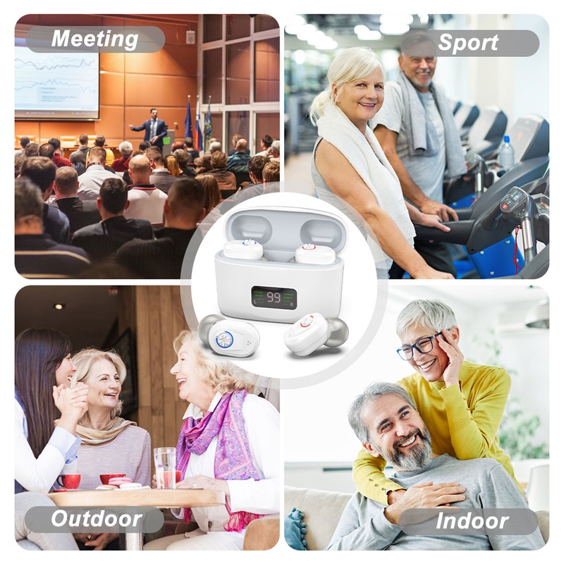 Hearing Amplifiers Noise Cancelling Ergonomic Silicone Earbud Lightweight Rechargeable Hearing