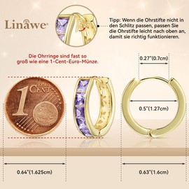 Linawe Small Hoop Earrings, Piercing Ring, Helix Earrings, Nickel-Free Jewellery, Women, Gold, Rose Gold, Silver, Mini Hoop Earrings, Copper Brass, Moissanite